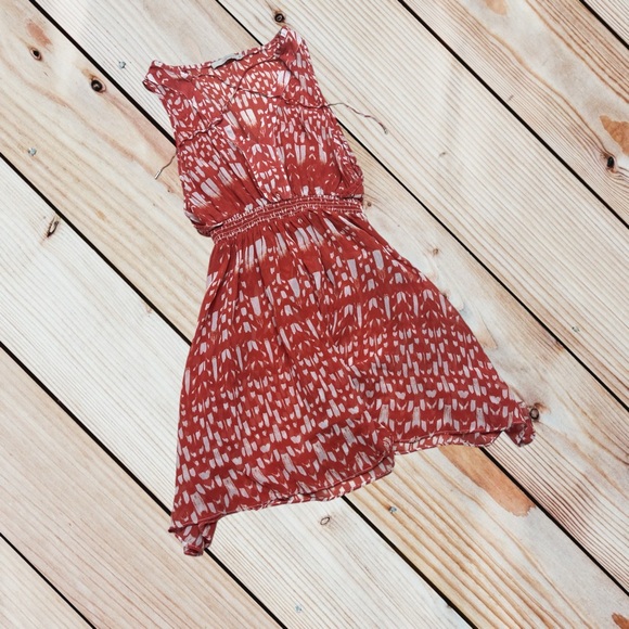 TOWNSEN Dresses & Skirts - Townsen XS reddish orange/white sheer dress